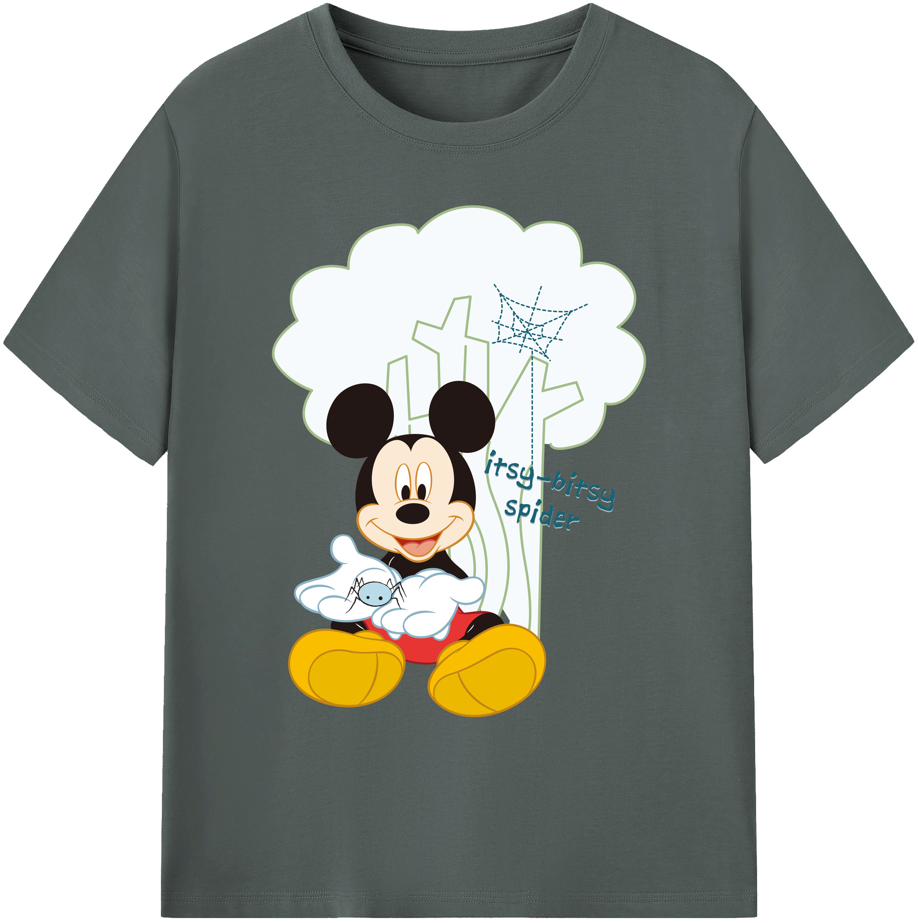 ミッキーマウス Mickey Mouse 綿100％ メンズ半袖Tシャツ｜肌触りやわらか＆通気性